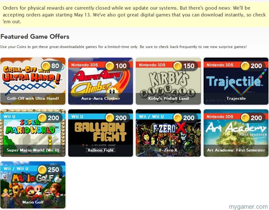 ClubNintendo Maintenaince Sale