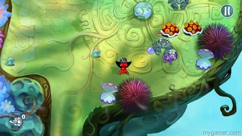 Random items, like the spiney Mario shell, can be found in the environment