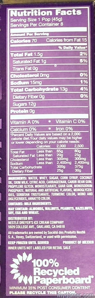 Nutrition facts