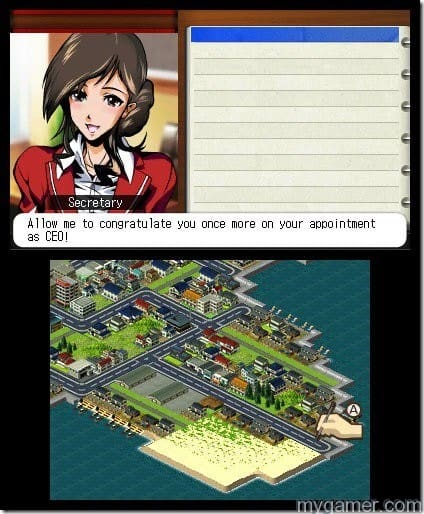 The player becomes the CEO on the very first screen