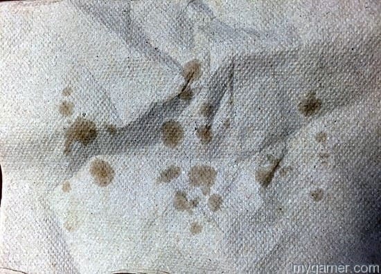 Even the grease stain is manly