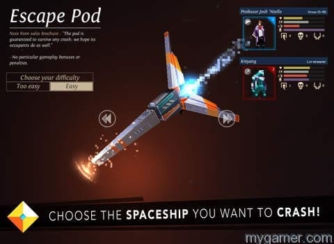This is how the game opens - choose your crash party!