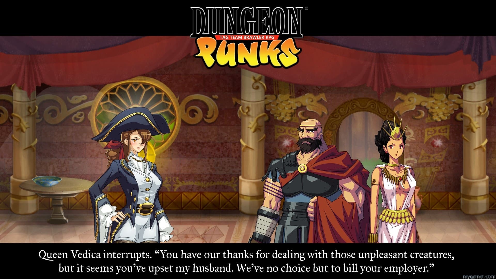 The environment is monster, goblins and fantasy, but with real world problems like billing issues and insurance premiums.