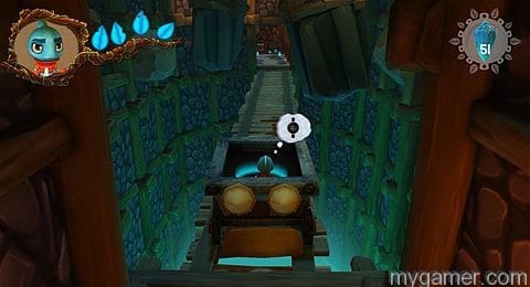 Ginger-Mine-cart Ginger-Mine-cart The occasional mine cart segments force the player to flick the analog stick in a weird and unresponsive way Ginger: Beyond the Crystal Xbox One Review Ginger: Beyond the Crystal Xbox One Review Ginger Mine cart