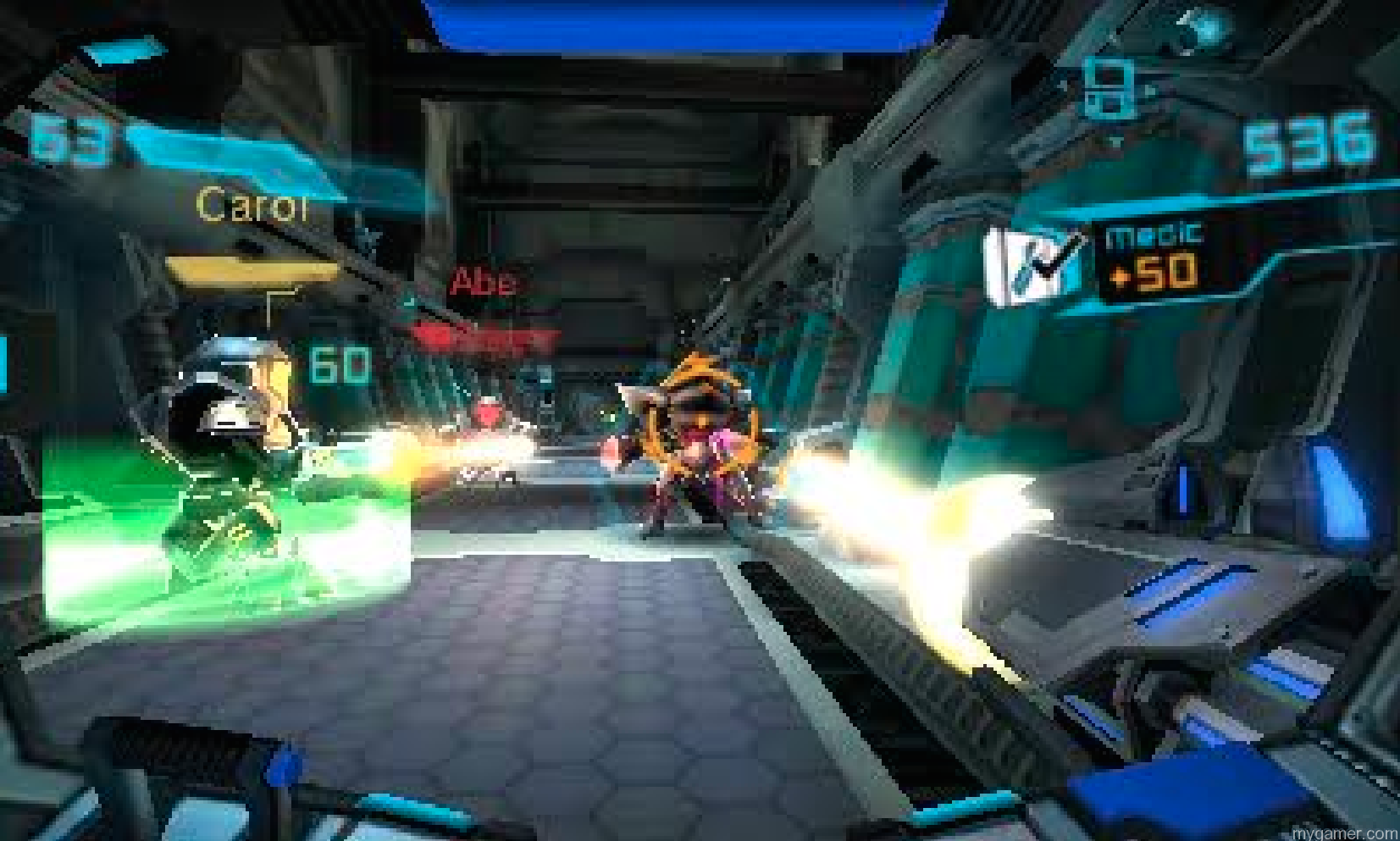 Metroid-Fed-Force-shooting Metroid-Fed-Force-shooting The 2nd analog nub on NEW 3DS units can work but tilting the system to aim works much better. Metroid Prime Federation Force 3DS Review Metroid Prime Federation Force 3DS Review Metroid Fed Force shooting
