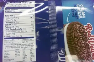 Red Velvet Oreo Nutrition Red Velvet Oreo Nutrition