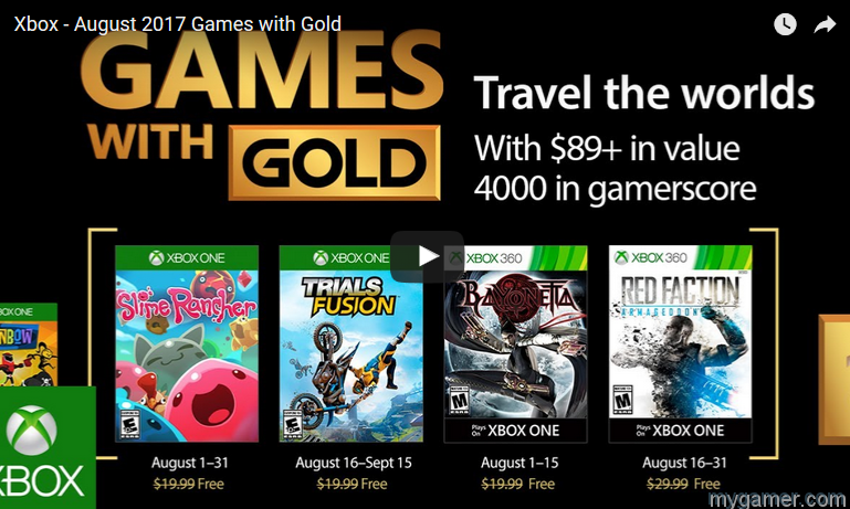 Games with Gold Aug 2017