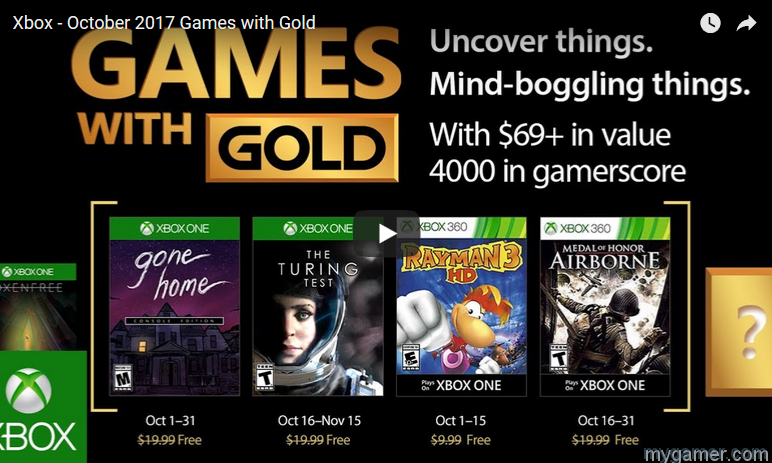 Free Xbox Games Gold Oct 2017