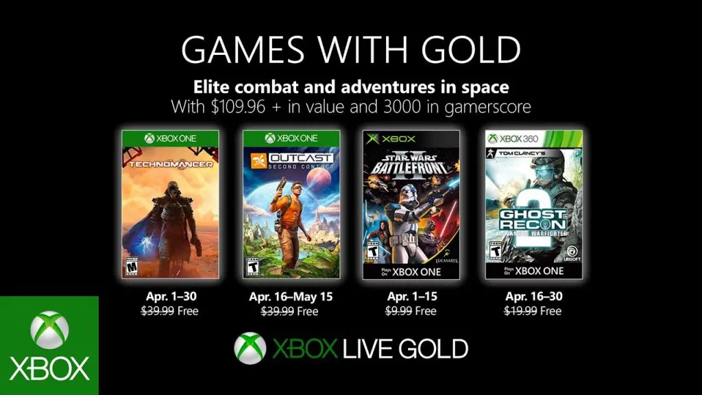 Xbox Live Games With Gold For April 2019