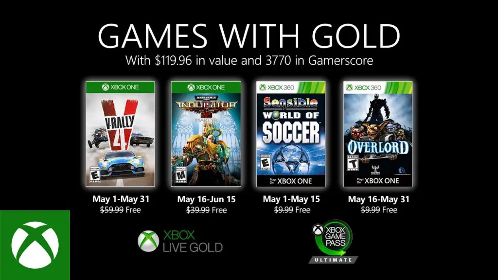 Xbox games with Gold May 2020