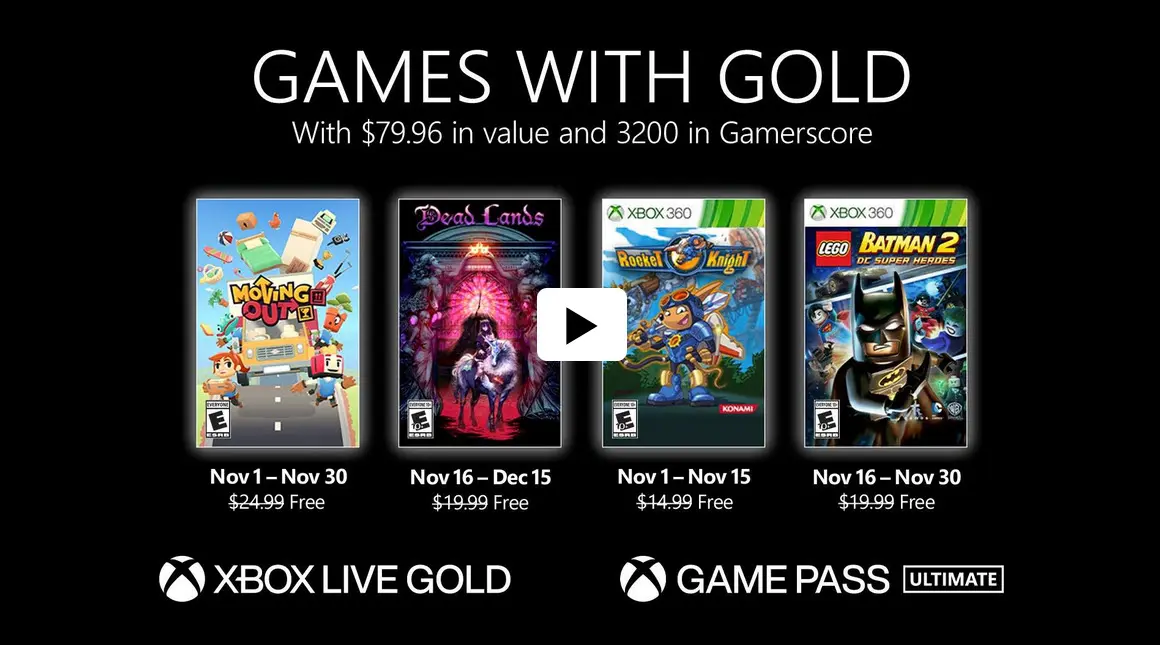 Free Xbox Gold Games Nov 2021