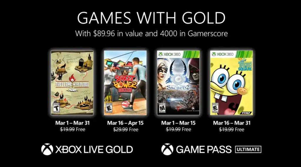 Xbox Games with Gold March 2022