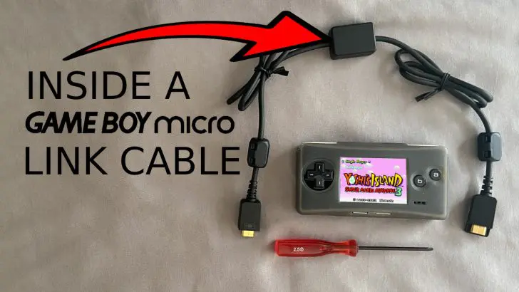 Inside a Gameboy Micro link cable banner Inside a Gameboy Micro link cable banner