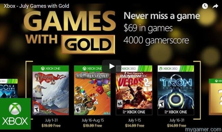XBox Game With Gold July 2016