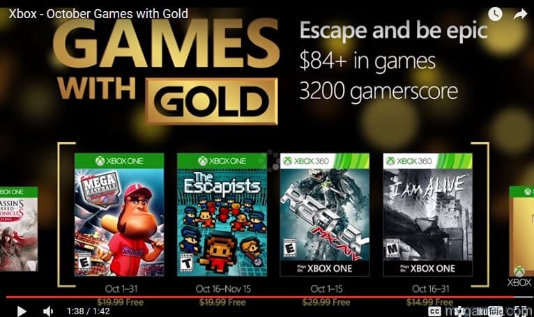 Games with Gold Oct 2016