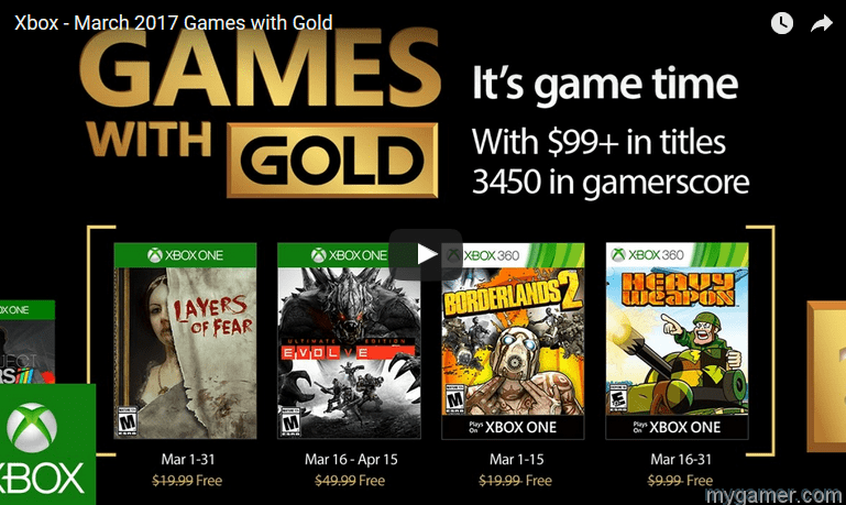 Xbox Games Gold March 2017