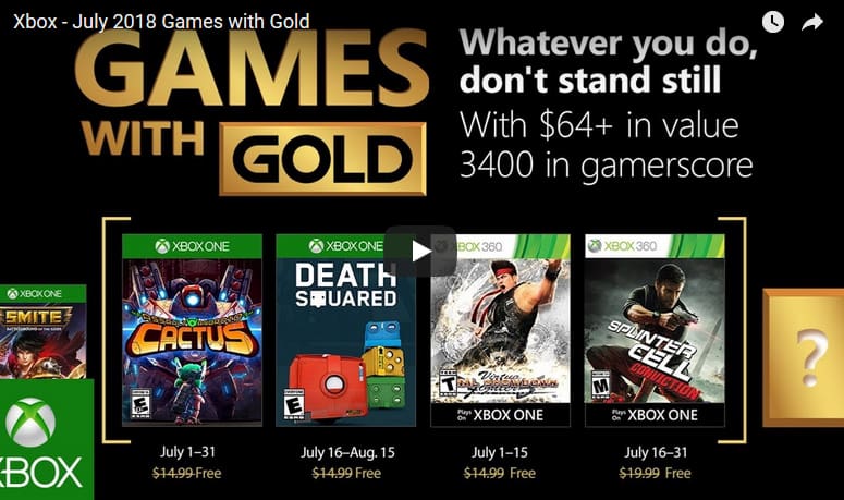 Xbox Games with Gold July 2018