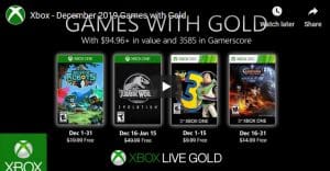 Xbox Live Games with Gold Dec 2019