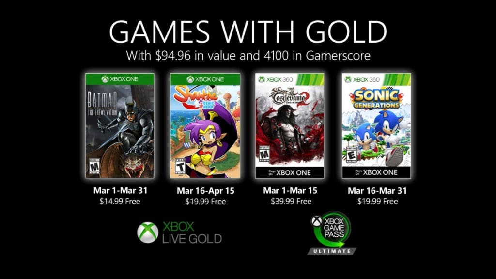 Xbox Games with Gold March 2020 Xbox Games with Gold March 2020