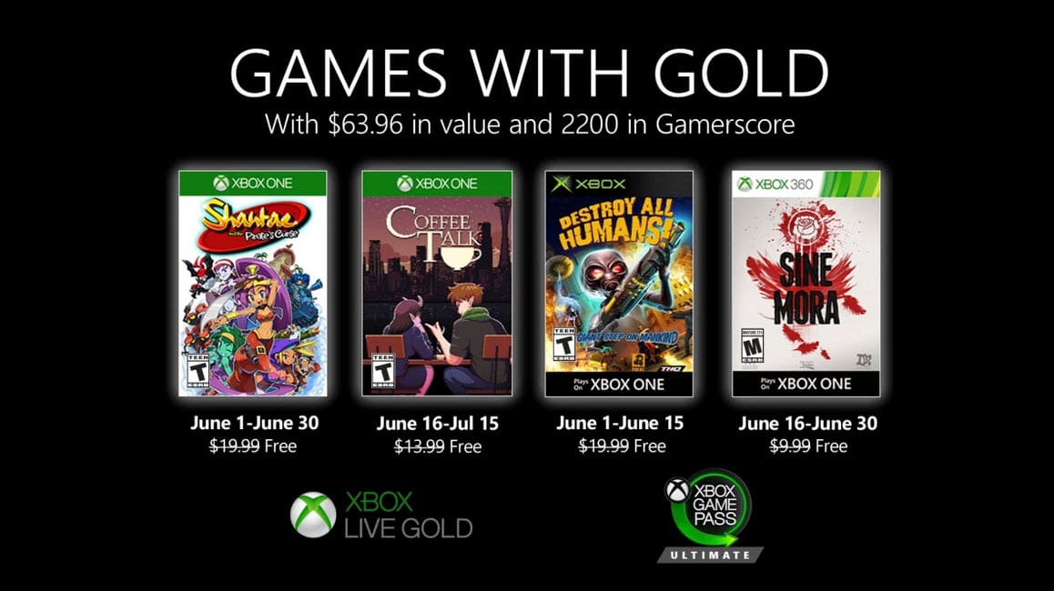 Xbox Games with Gold June 2020