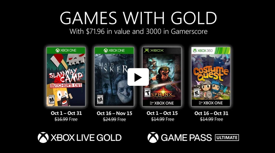 Xbox Games with Gold Oct 2020