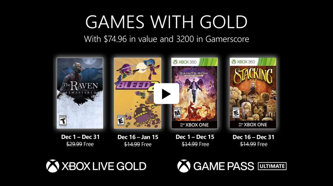 Xbox Games With Gold Dec 2020