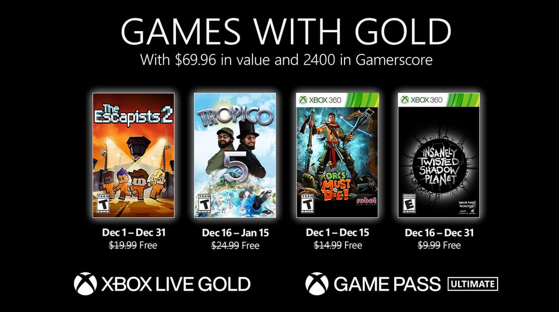 Xbox Games with Gold Dec 2021