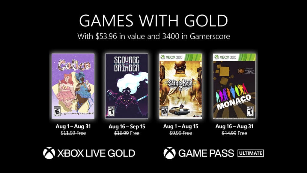 Xbox Games with Gold Aug 2022 Xbox Games with Gold Aug 2022