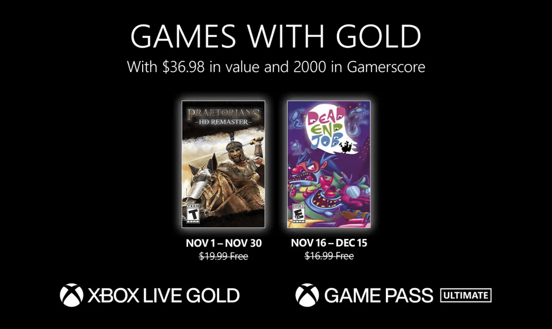 Xbox Games with Gold Nov 2022